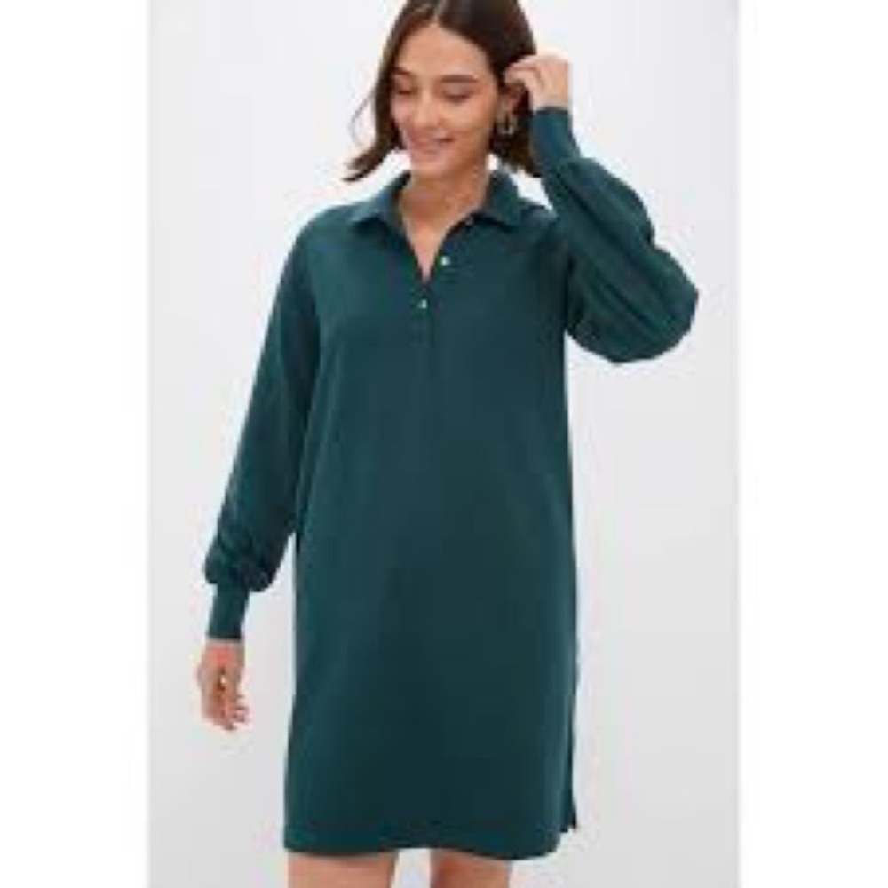 NWT Tuckernuck June Bug Pique Frances Polo Long Sleeve Shirt Dress Women's XL - Picture 4 of 12